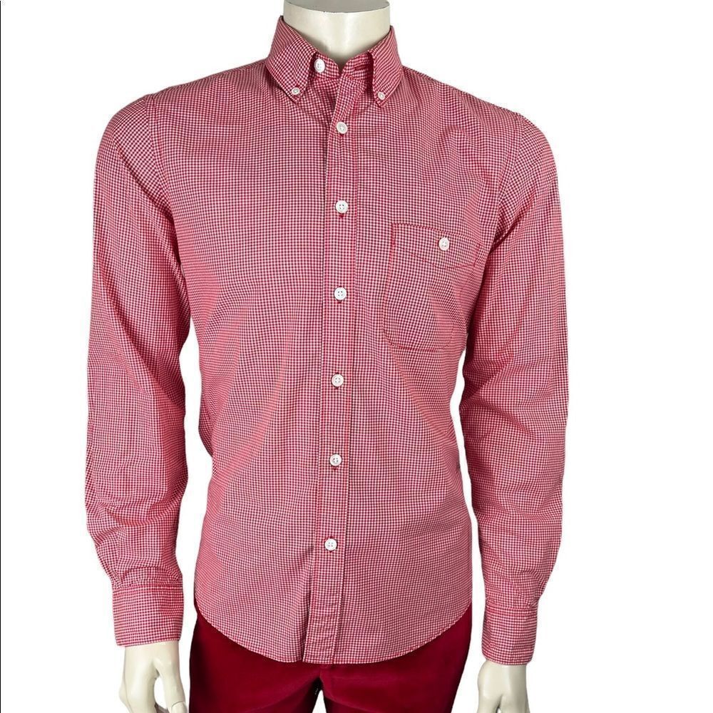 Todd Snyder New York Red/White Check L/S Dress Shirt Size Small